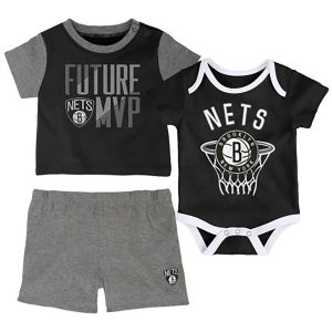 Ensemble tee-shirt,short et body bébé Brooklyn Nets Putting Up Number