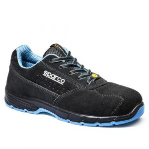 sparco Chaussure de s&eacute;curit&eacute; de sport Horizon Moreno S1PS (pointure 40) noire et bleue avec semelle antistatique