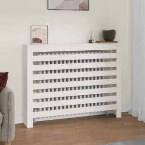 VidaXL Cache-radiateur Blanc 108,5x19x84 cm Bois massif de pin Blanc