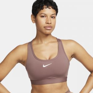 Nike Brassi&egrave;re de sport rembourr&eacute;e Swoosh Medium Support pour femme - Pourpre - Taille L - Female
