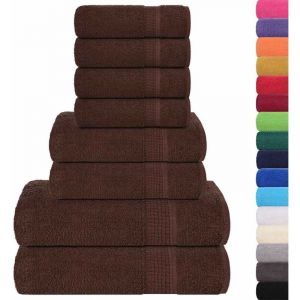 VidaXL Ensemble De Serviettes 8 Pcs Marron 360 G/M² 100% Coton