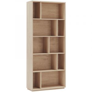 Herdasa - Meuble de rangement, collection nack (545), bibliothèque étagère à 5 nivaux en mélamine.- chêne clair
