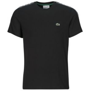 Lacoste Pour homme. T-shirt noir ? rayures avec logo