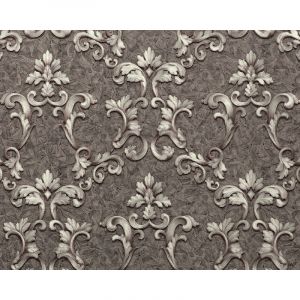 Edem Papier peint baroque 9085-29 papier peint gaufré à chaud avec dos intissé gaufré avec des ornements floraux 3D satiné gris argent platine 10,65 m