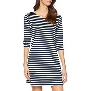 Image de Only NOS Onlbrilliant 3/4 Dress JRS Noos Robe, Bleu (Sky Captain Stripes: Cloud Dancer), 40 (Taille Fabricant: Medium) Femme