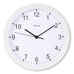 Hama Horloge Murale Elba, Ø 25 cm, sans tic-tac, Blanche