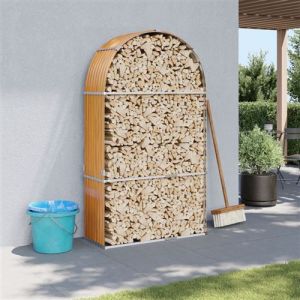VidaXL Porte-bûches marron clair 120x45x210 cm acier galvanisé