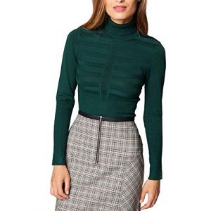 Morgan Pull manches longues col roulé vert canard femme - Taille XS