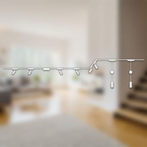 BRILONER - Système de rail Luxtrail set complet, 6x LED Spots, 2x LED Suspensions réglables en hauteur, forme en U/Z, lampes, système de rail lumineux pour plafond, rail pour spots, 4m, blanc