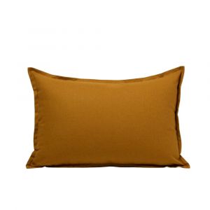 MADURA - Housse de coussin Leolino en Coton lin uni Marron