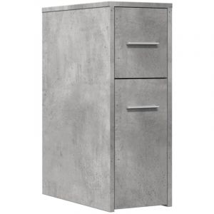 VidaXL Armoire de salle de bain étroite avec roulettes gris béton
