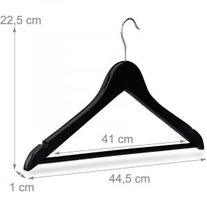 Image de Lot de 10 cintre en bois avec traverse noir 13_0000730_2