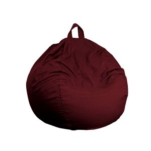 Pouf Poire Géant XXL tissu effet lin - 120x150 cm - Prune
