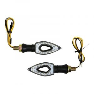 Clignotant a led sequentiel moto avoc sakura base abs transparent-noir (l 85mm - h 30mm - l 16mm) (homologue ce) (paire)