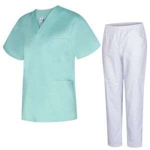 Misemiya - Uniformes Unisexe- Uniforme Médical avec Haut et Pantalon 817-8312-BLANCO - X-Small, Turquoise