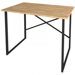 Pegane Table du bureau, meuble du bureau coloris ch&ecirc;ne cambrian, noir - longueur 90 x profondeur 60 x hauteur 75 cm -