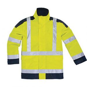 Delta Plus PARKA HAUTE VISIBILITE POLYESTER ENDUIT PU -Jaune Fluo/Bleu Marine PANOPLY- EASYVIEW -EASYVJM - taille - L