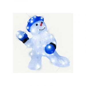 Bonhomne avec boules de neige l ineux LED à l ière fixe blanc pur sur secteur 32