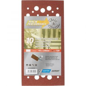 Norton clipper Lot de 10 patins abrasifs, 115x230 mm, grains 120