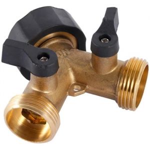 Robinet Double Machine a Laver, R&eacute;partiteur Raccord Robinet Tuyau d'Arrosage en Y 2 Voies pour Tuyaux d'Alimentation 3/4