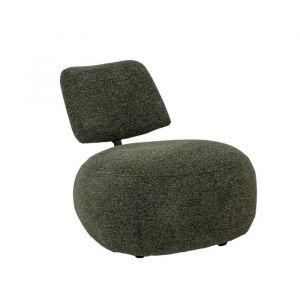 Fauteuil en tissu bouclette avec dossier vert Calya