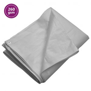 Image de VidaXL Bâche 260 g/m² 4x4 m Gris PEHD