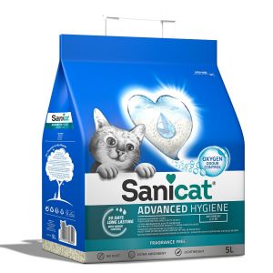 Sanicat Liti&egrave;re Advanced Hygiene sans Parfum | Ultra absorbante | Produit de Haute qualit&eacute; pour l&rsquo;hygi&egrave;ne de Votre Animal | Absorbe Les Mauvaises odeurs | Format : 5 L
