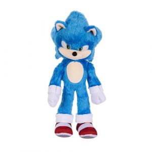 Jakks Pacific Sonic 3 The Hedgehog Le Film – Official Sega Licensed – Deluxe Sonic Soft Toy – 33 cm – Blue Hedgehog – Soft – Realistic Details – Sparkling Eyes – Children's Soft Toy – Collectable – 3 Years +
