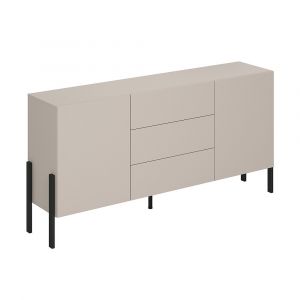 Buffet long 2 portes 3 tiroirs Bérénice Cachemire
