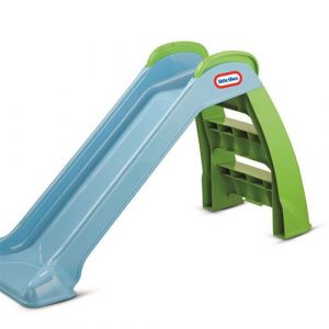 Little tikes Premier Tobogan - Jeu d'int&eacute;rieur et d'ext&eacute;rieur - Jouet de Jardin et activit&eacute; d'ext&eacute;rieur pour Enfant, Durable, Stable, s&eacute;curis&eacute; - Jouet de Jardin Bleu & Vert. pour 18 Mois et +