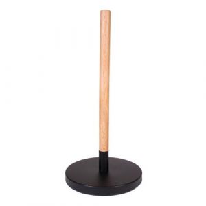 Porte Essuie-Tout Bois 30cm Noir