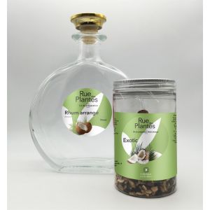 Rue des plantes Carafe vide 750ml + Rhum arrangé Exotic