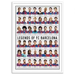 Wall Editions Poster Legends of FC Barcelona Olivier Bourdereau multicolore - 30x40 cm