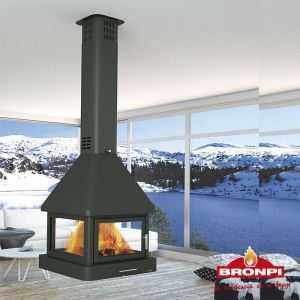 Azura Poêle à bois CABIMAS II 4 faces vitrées 16 kW