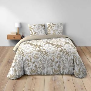 Douceur d'Int&eacute;rieur, Parure de Lit 3 Pi&egrave;ces (240 x 220 cm) Voltine Miel, 100% Coton