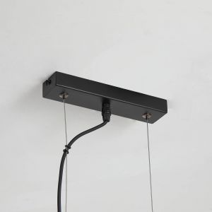 Searchlight Suspension Hessian noir avec abat-jour en lin - 30503-3BK