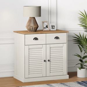 VidaXL Buffet avec tiroirs VIGO 78x40x75 cm blanc bois massif de pin, armoire de rangement, armoire de rangement de cuisine, buffet de rangement de salon 353203