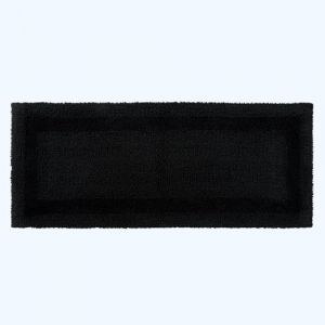 HOMESCAPES Tapis de Bain Long en Coton, Grand Tapis de Bain 40x100 cm, Tapis de Bain Noir