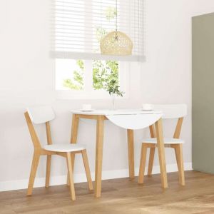 VidaXL Chaises à manger 2 pcs bois massif caoutchouc