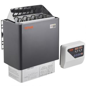 VEVOR Po&ecirc;le de Sauna &Eacute;lectrique Portable, 6 kW, 400 V 3 N, avec Minuterie 3 h, Contr&ocirc;leur Num&eacute;rique, 110℃ Max, pour Sauna 5-9 m&sup3;, Utilisation Commerciale de Douche Spa H&ocirc;tel, Pierres Non Incluses