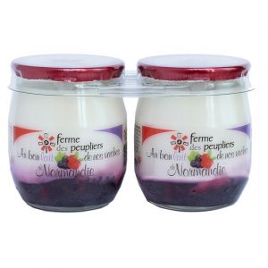 La ferme des peupliers Yaourt au lait entier &agrave; la groseille et au cassis