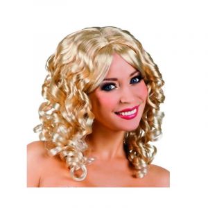 Perruque boucl&eacute;e blonde femme Taille Unique