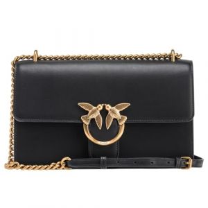 Pinko Love One Classic DC Veau Si, Sac Femme, Z99q_Noir-Antique Gold, Taille Unique
