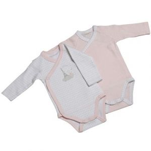 Sauthon Lot de 2 bodies croisés manches longues Lilibelle (3 mois : 60 cm)