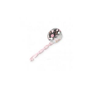 Suavinex 307210 Broche à tétines pour bébé + 0 mois Effet métallisé Argenté Rose