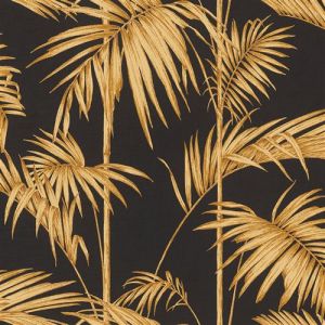 Papier peint nature Profhome 369195 papier peint intissé légèrement texturé au design de jungle mat or noir orange 5,33 m2 or