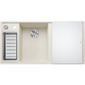 Blanco Evier Axia III 6 S Planche verre blanc Blanc Soft, cuve princip. à gauche 527043