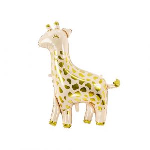 Ballon aluminium girafe safari zoo 1er &acirc;ge 80x102cm or - partydeco fb70
