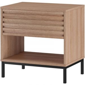 CelineTable de chevet avec 1 tiroir en m&eacute;lamin&eacute; nature