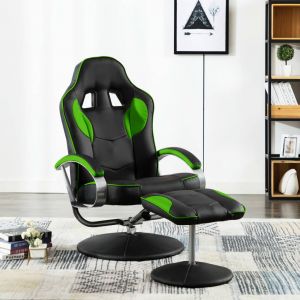 Image de VidaXL Fauteuil inclinable de jeu avec repose-pied Vert Similicuir